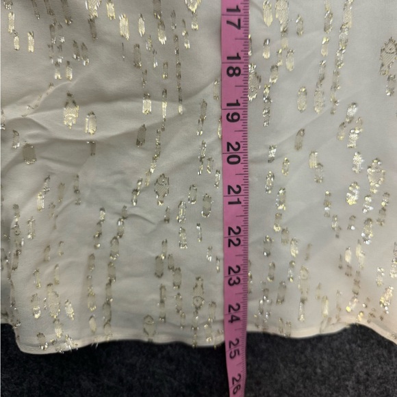Lilly Pulitzer MATILDA SILK TOP Coconut FISH GOLD Clip Chiffon XS - Picture 7 of 7